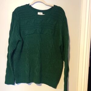 Green Cable Knit Sweater St. Johns Bay Jcp Size Xxl Cozy Fall Lightly Worn